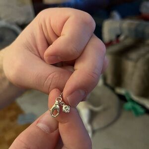 Sterling Silver Flower Charm Pendant - White